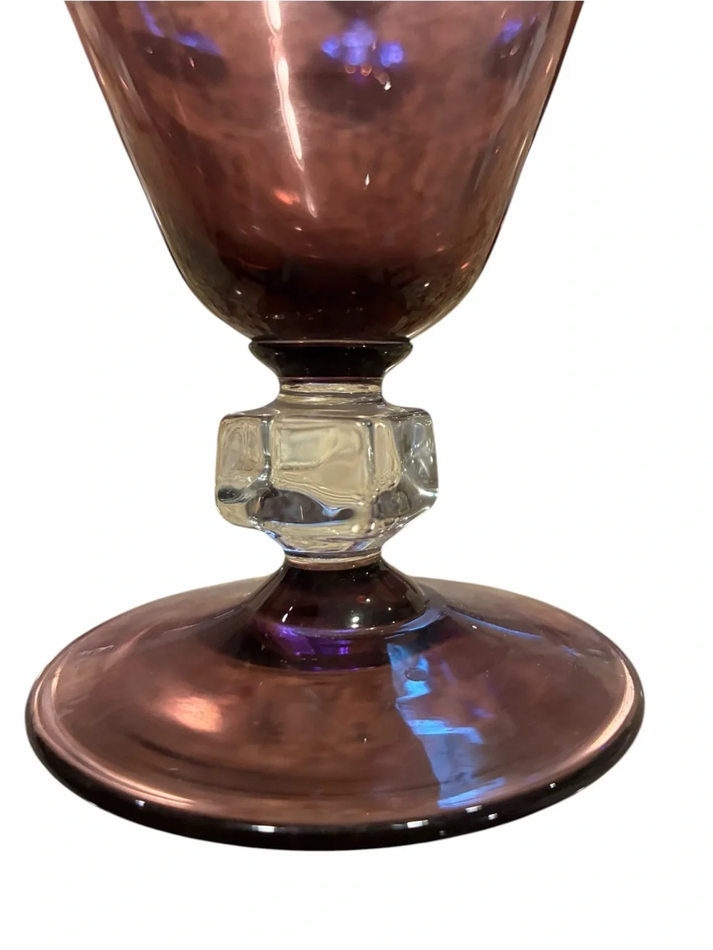 Set of 6 Vintage Bryce Wilmington Amethyst colored Smoke-Tinted Wine Goblets